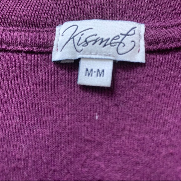 KISMET Woven Top With Long Sleeves & Scoop Neck Plum/Purple Size Medium - Picture 8 of 10